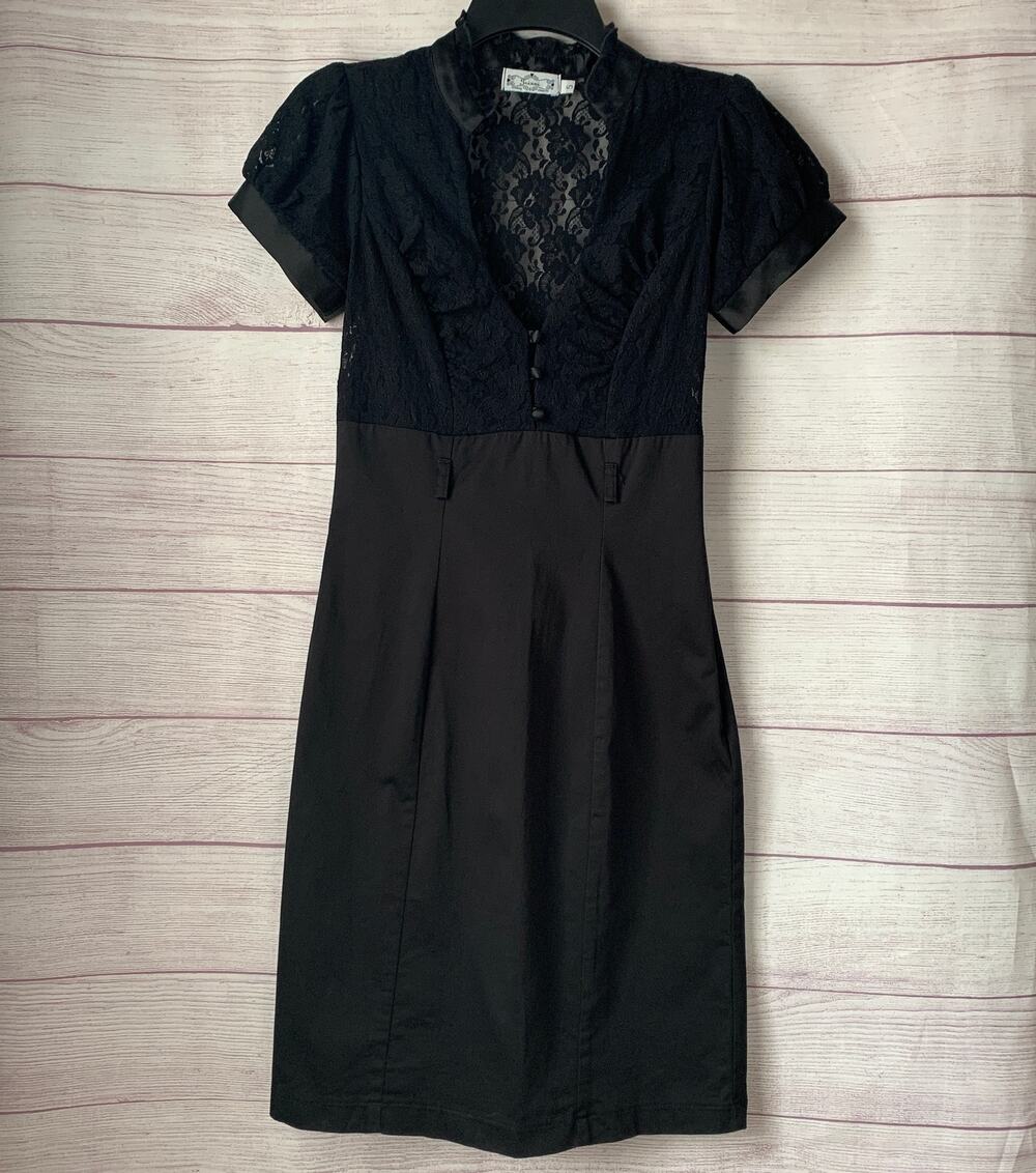 Trixxi Clothing Company Black Dress with Sheer Lace Top Cocktail LBD Size 5
